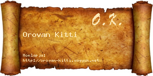 Orovan Kitti névjegykártya